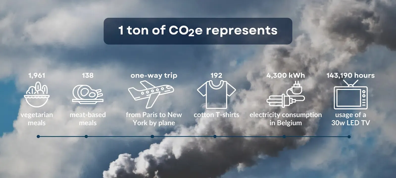 1 ton of co2 representation