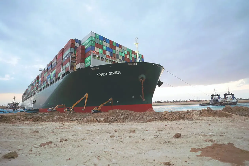 The stranding of the Ever Given in the Suez Canal created delays in global supply chains for months (video). If placed vertically, the Ever Given (ship above) would be the 37th tallest building on the planet, taller than the Empire State Building. Source: